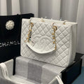 Chanel A50995 Matelasse GST Chain Tote bag caviar Calfskin leather White Gold - Default Title - View 1