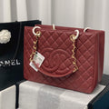 Chanel A50995 Matelasse GST Chain Tote bag caviar Calfskin leather Wine Red Gold - Default Title - View 1