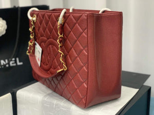 Chanel A50995 Matelasse GST Chain Tote bag caviar Calfskin leather Wine Red Gold - Default Title - View 5