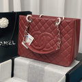 Chanel A50995 Matelasse GST Chain Tote bag caviar Calfskin leather Wine Red Silver - Default Title - View 1