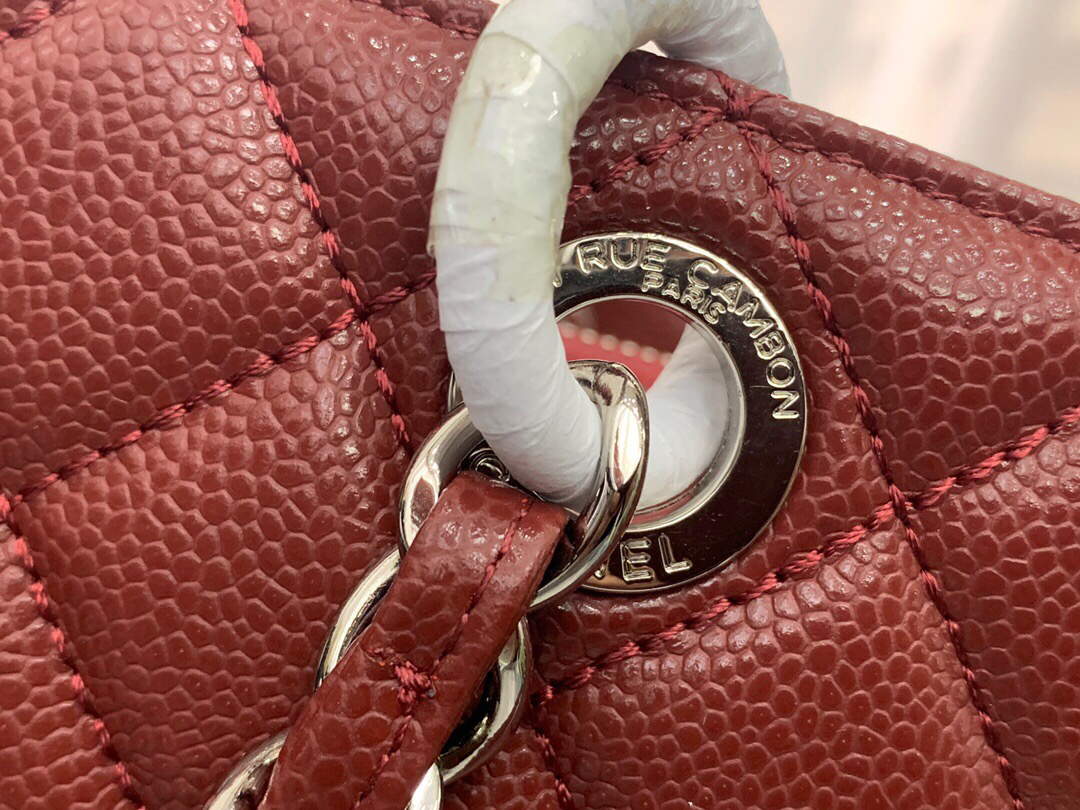 Chanel A50995 Matelasse GST Chain Tote bag caviar Calfskin leather Wine Red Silver - Default Title - View 3