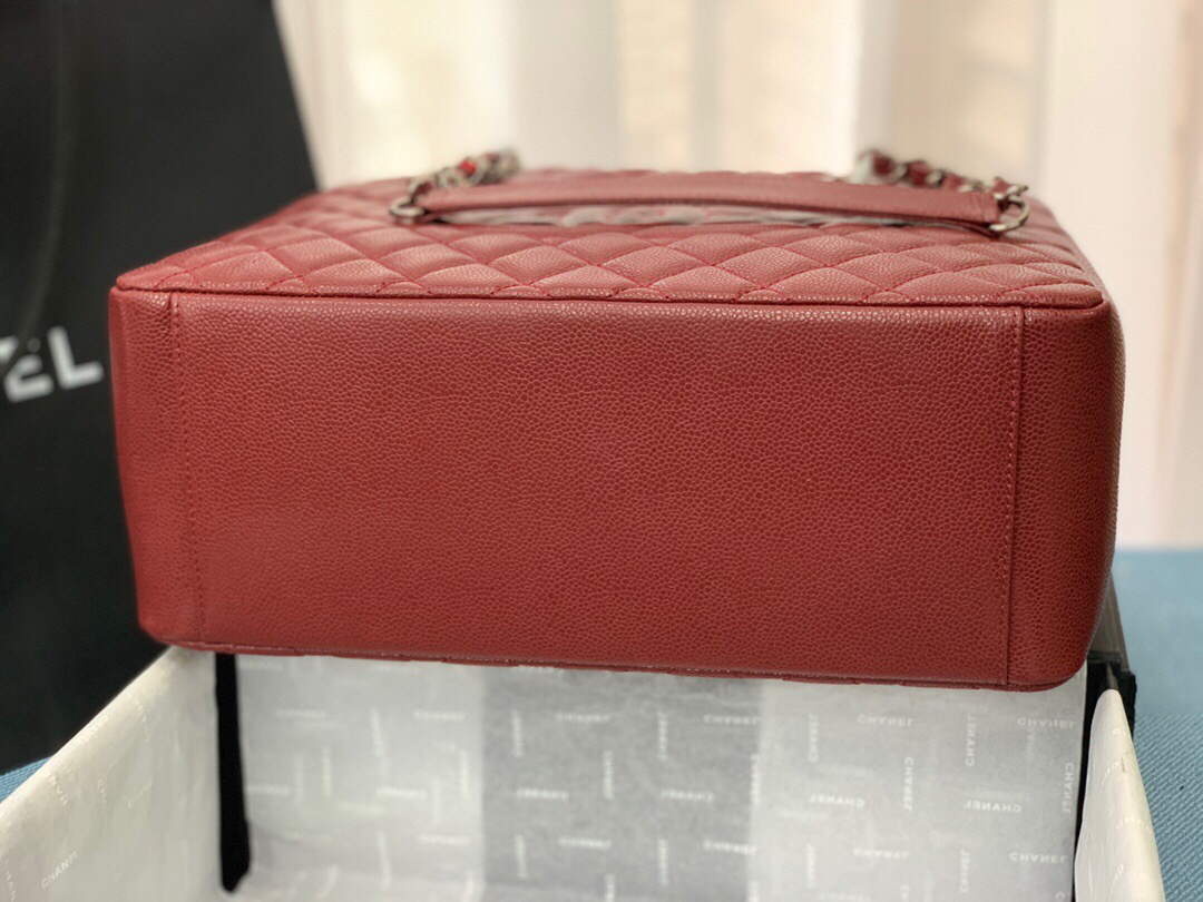 Chanel A50995 Matelasse GST Chain Tote bag caviar Calfskin leather Wine Red Silver - Default Title - View 6