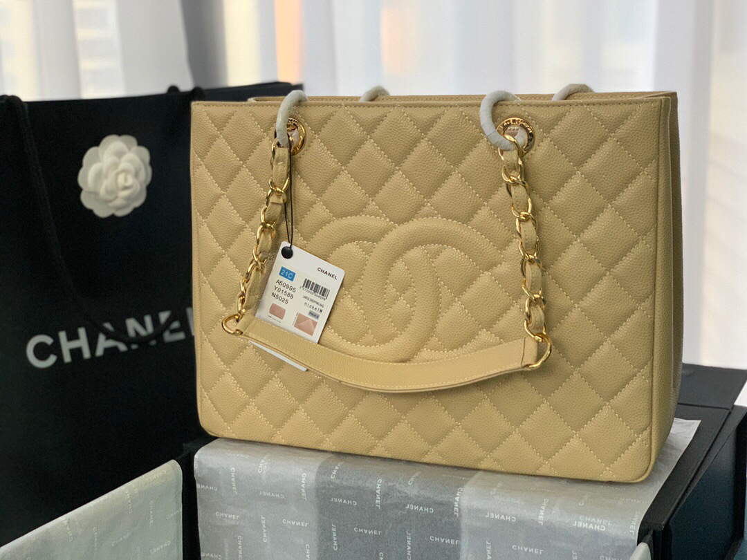 Chanel A50995 Matelasse GST Chain Tote bag caviar Calfskin leather Yellow Gold - Default Title - View 2