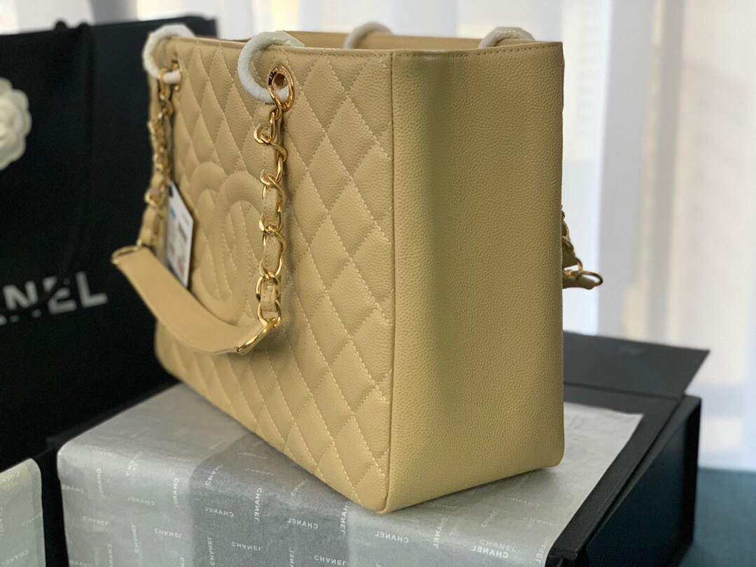 Chanel A50995 Matelasse GST Chain Tote bag caviar Calfskin leather Yellow Gold - Default Title - View 5
