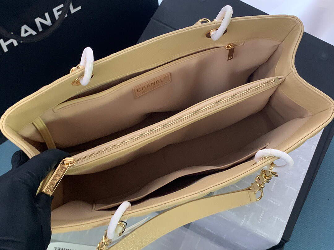 Chanel A50995 Matelasse GST Chain Tote bag caviar Calfskin leather Yellow Gold - Default Title - View 7