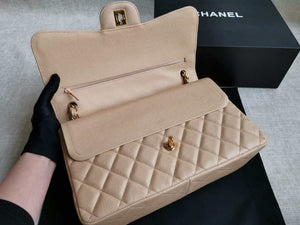 Chanel A58600 Large Classic Handbag Grained shiny Calfskin Apricot Gold - Default Title - View 7