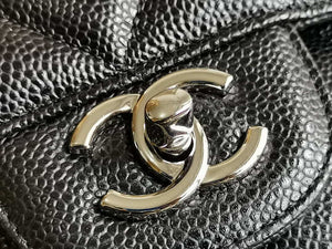 Chanel A58600 Large Classic Handbag Grained shiny Calfskin Black Sliver - Default Title - View 2