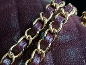Chanel A58600 Large Classic Handbag Grained shiny Calfskin Wine Red Gold - Default Title - View 3