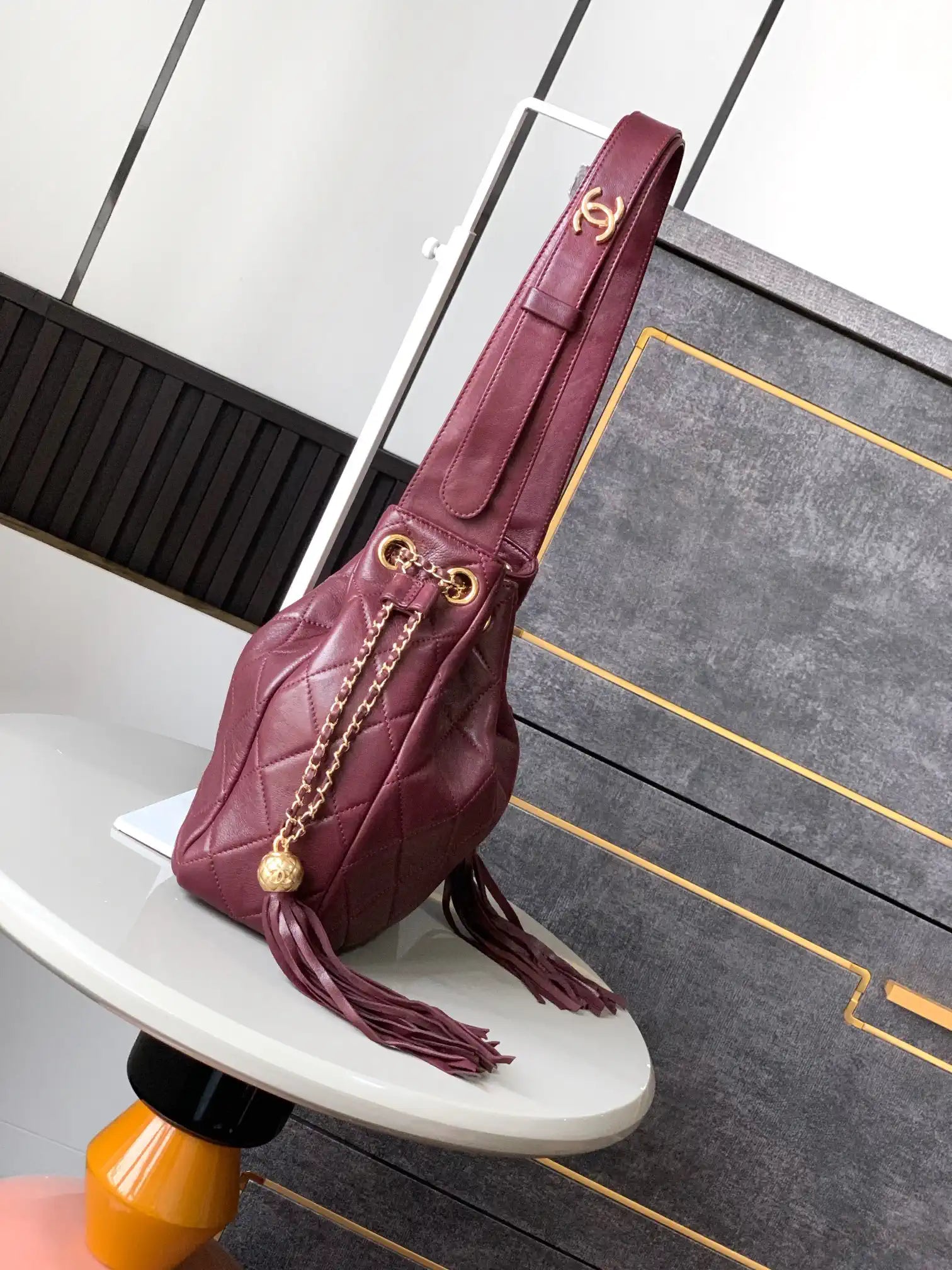 Chanel A66920 Bucket bag Red Lambskin