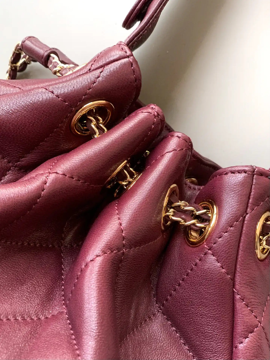 Chanel A66920 Bucket bag Red Lambskin