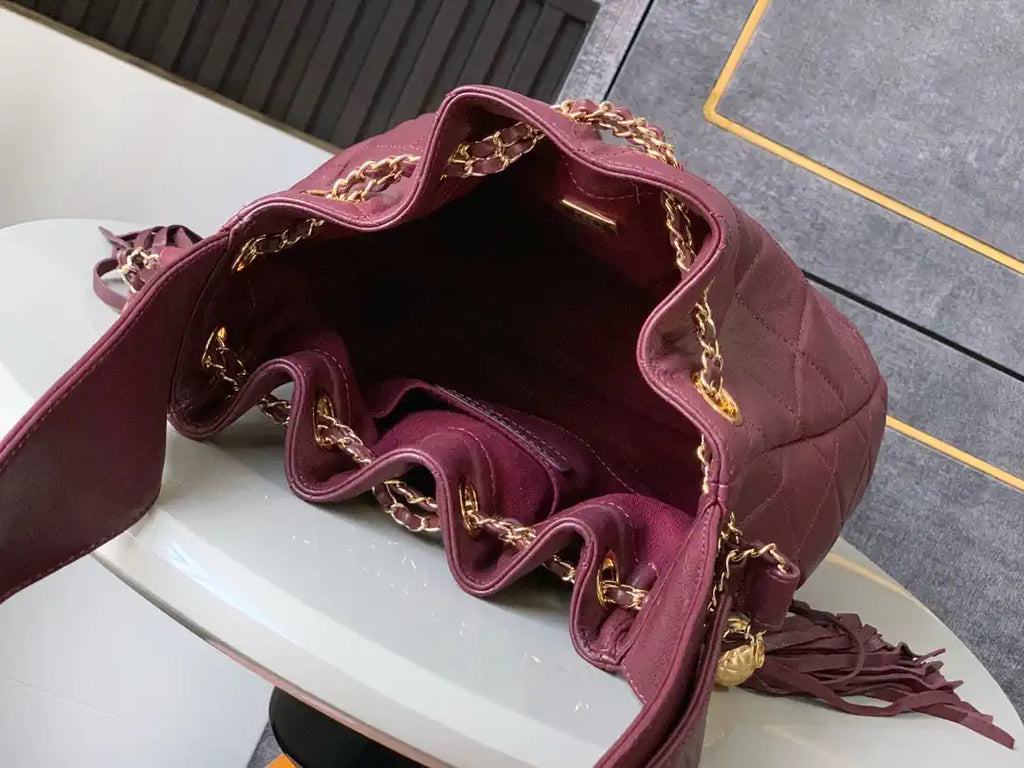 Chanel A66920 Bucket bag Red Lambskin
