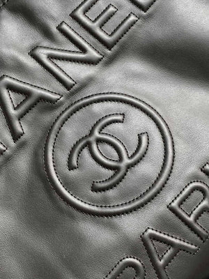 Chanel A66941 23B Large Shopping Bag Black Calfskin - Default Title - View 5
