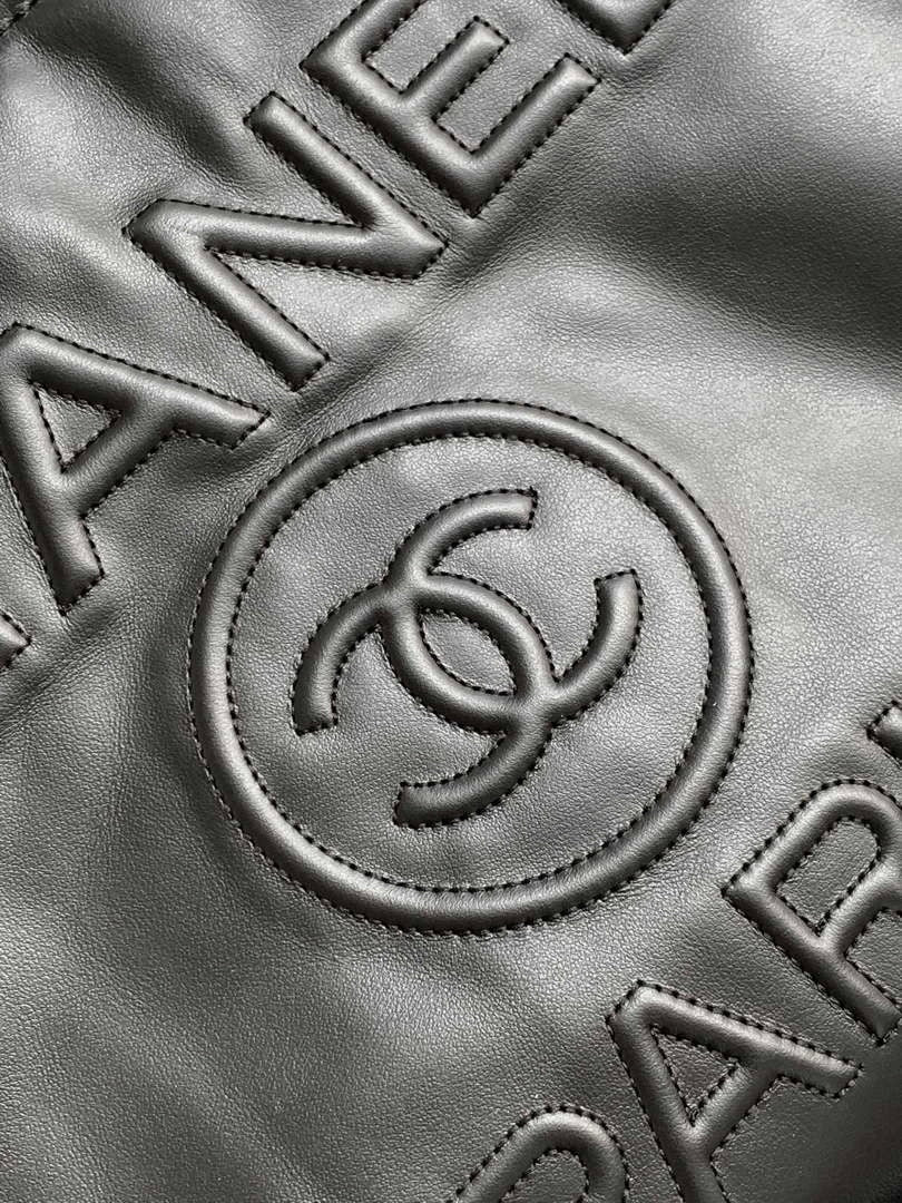 Chanel A66941 23B Large Shopping Bag Black Calfskin - Default Title - View 5