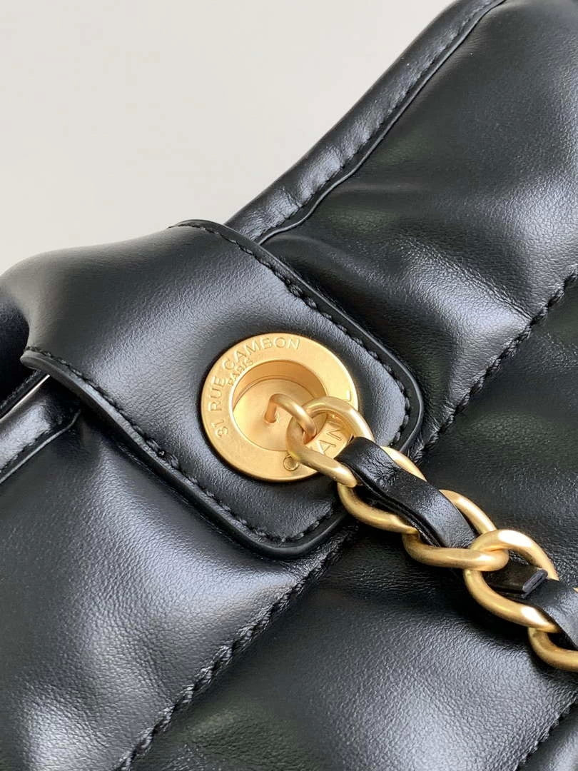 Chanel A66941 23B Large Shopping Bag Black Calfskin - Default Title - View 6