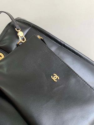 Chanel A66941 23B Large Shopping Bag Black Calfskin - Default Title - View 7