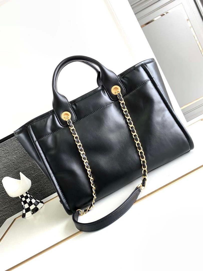 Chanel A66941 23B Small SShopping Bag Black Calfskin - Default Title - View 3