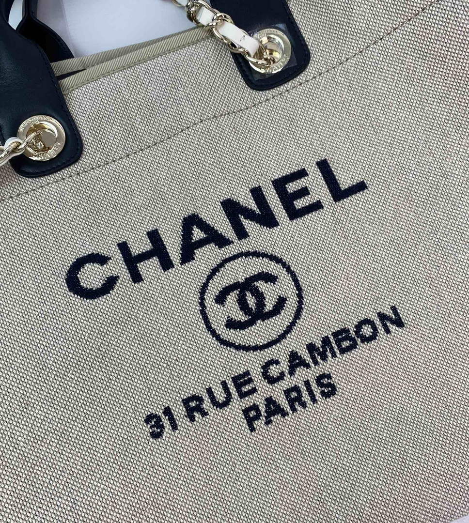 Chanel A66941 Large Shopping Bag A93786 Clothing beige with black