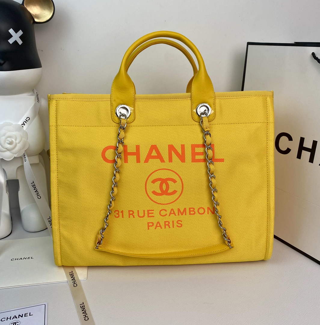 Chanel A66941 Large Shopping Bag A93786 Clothing Yellow - Default Title - View 1