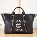 Chanel A66941 Large Shopping Bag Calfskin Black - Default Title - View 1