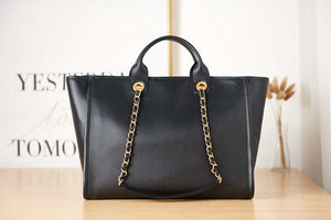 Chanel A66941 Large Shopping Bag Calfskin Black - Default Title - View 4