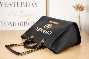 Chanel A66941 Large Shopping Bag Calfskin Black - Default Title - View 5