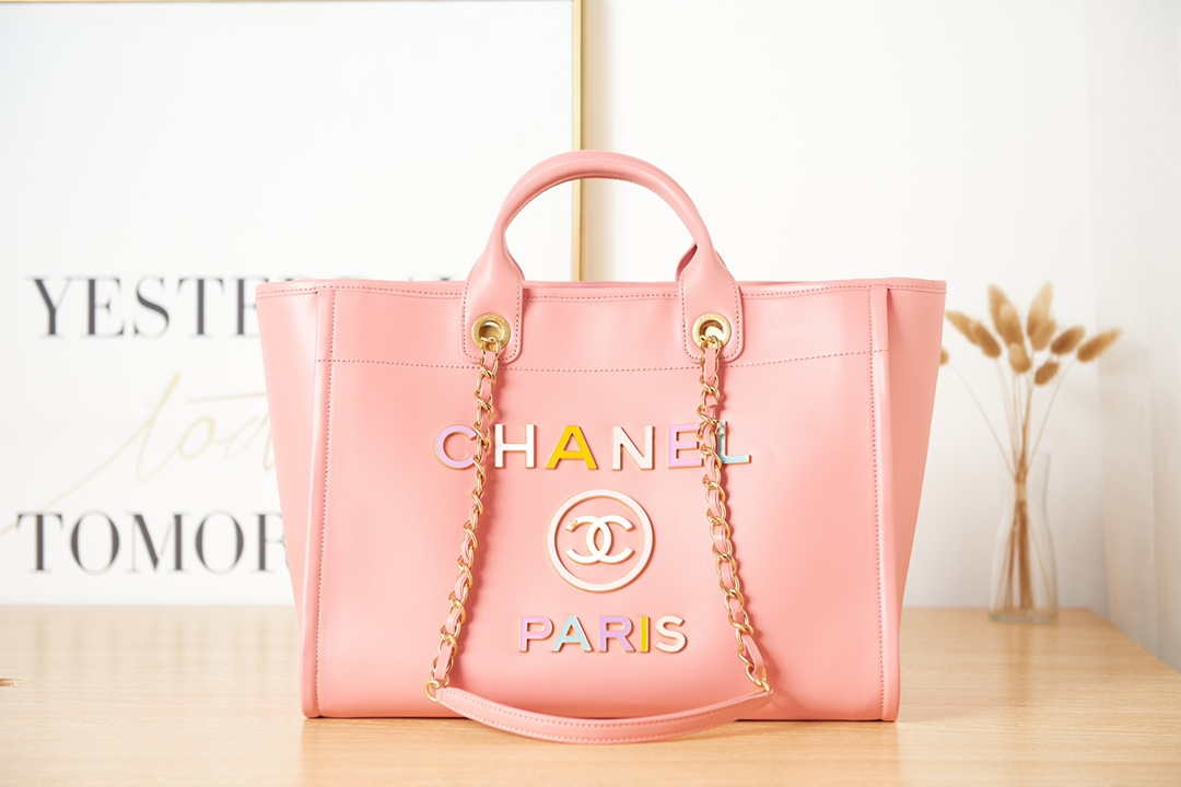 Chanel A66941 Large Shopping Bag Calfskin Coral Pink - Default Title - View 1