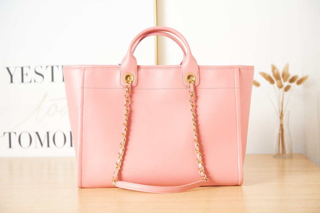 Chanel A66941 Large Shopping Bag Calfskin Coral Pink