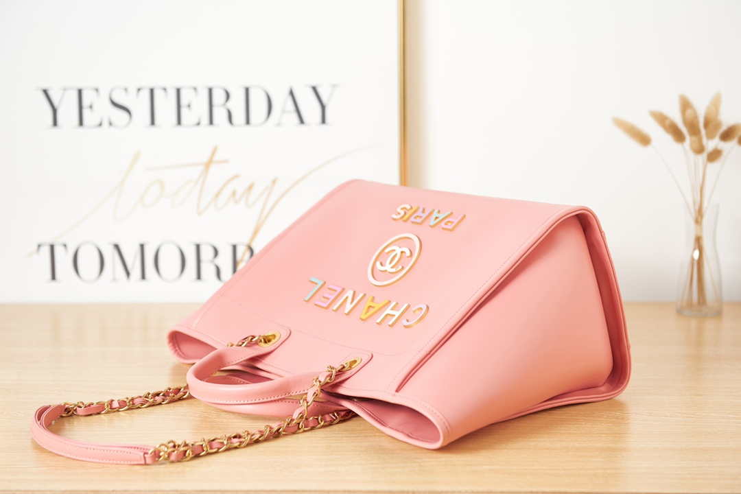 Chanel A66941 Large Shopping Bag Calfskin Coral Pink - Default Title - View 5