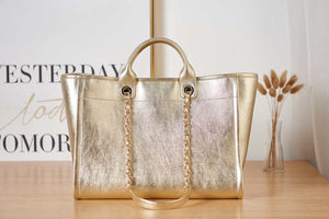 Chanel A66941 Large Shopping Bag Calfskin Gold - Default Title - View 3