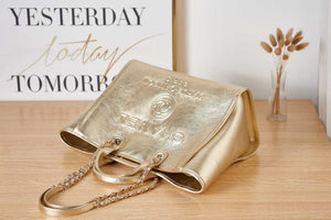 Chanel A66941 Large Shopping Bag Calfskin Gold - Default Title - View 5