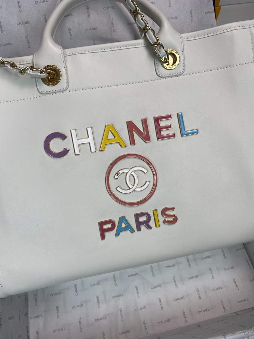 Chanel A66941 Large Shopping Tote Bag Calfskin White - Default Title - View 5