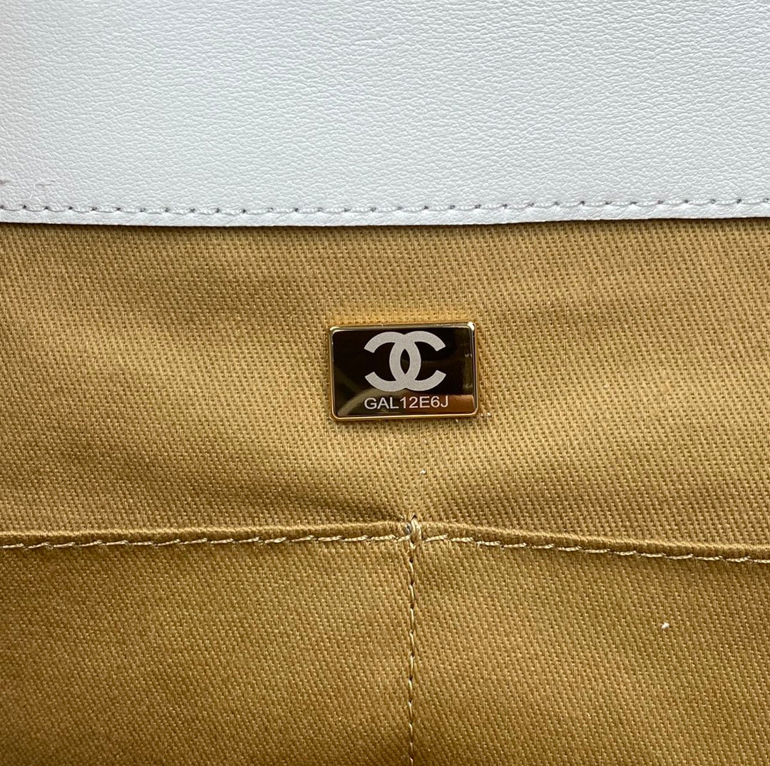 Chanel A66941 Large Shopping Tote Bag Calfskin White