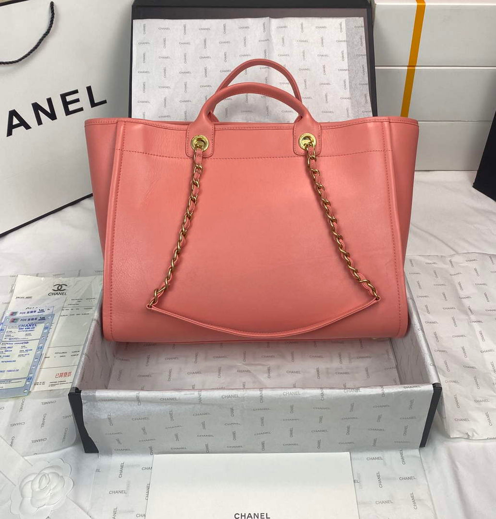 Chanel A66941 Large Shopping Tote Bag Calfskin Pink