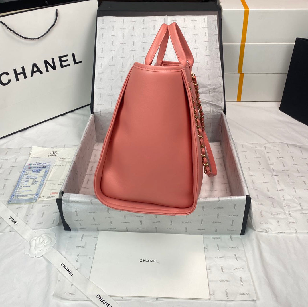 Chanel A66941 Large Shopping Tote Bag Calfskin Pink
