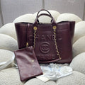 Chanel A66941 Large Tote Shopping Bag Caviar Calfskin Wine red