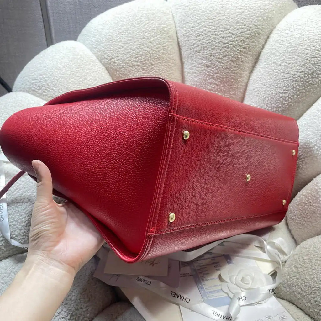 Chanel A66941 Large Tote Shopping Bag Caviar Calfskin Red