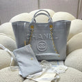 Chanel A66941 Large Tote Shopping Bag Caviar Calfskin Gray