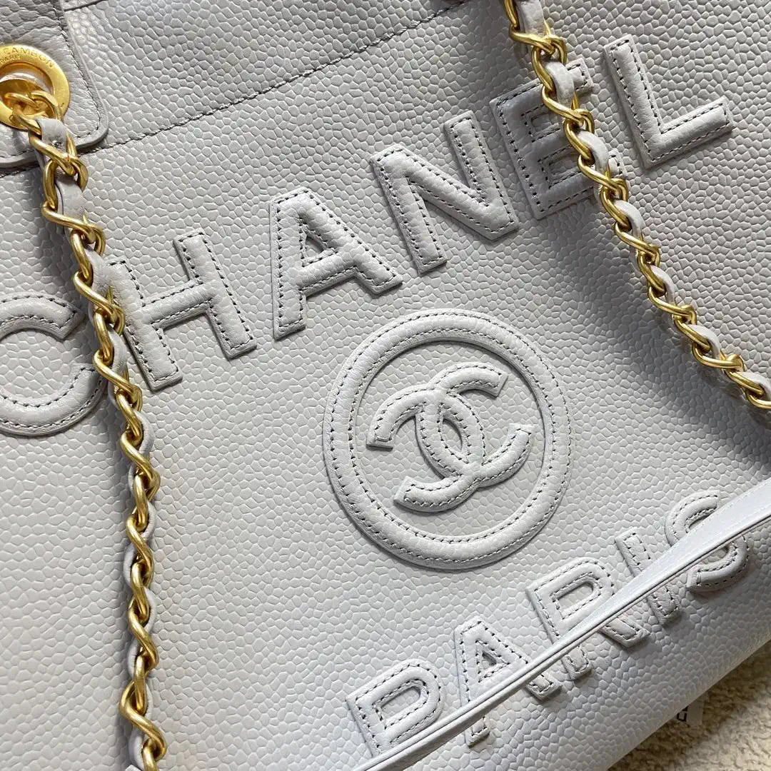 Chanel A66941 Large Tote Shopping Bag Caviar Calfskin Gray