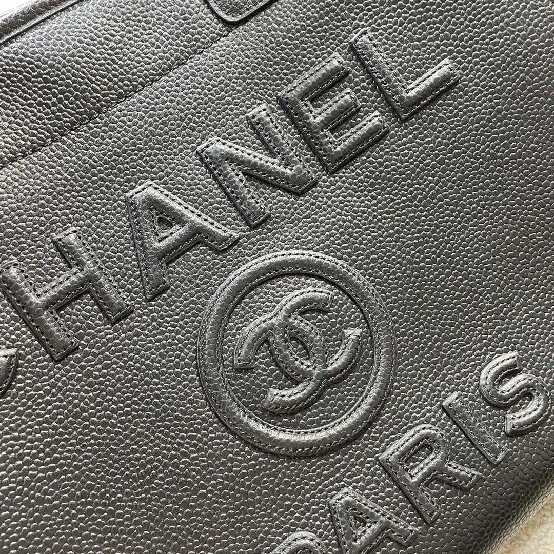 Chanel A66941 Large Tote Shopping Bag Caviar Calfskin Black