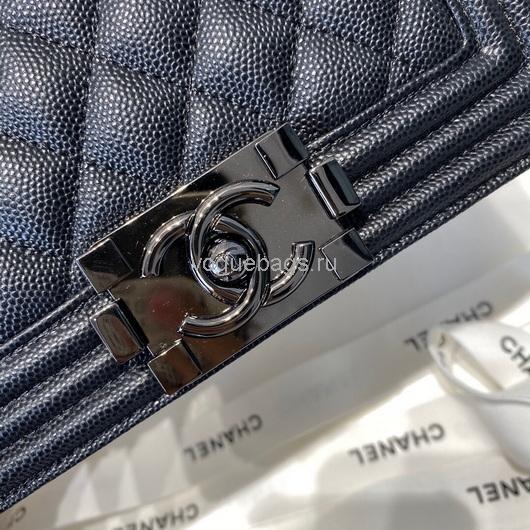 Chanel A67086 Boy Bag Chanel Flap Shoulder bag Black Calfskin Black