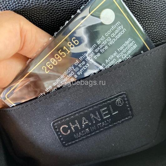 Chanel A67086 Boy Bag Chanel Flap Shoulder bag Black Calfskin Black