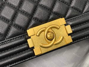 Chanel A67086 Boy Handbag Black Leather Gold - Default Title - View 2