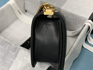 Chanel A67086 Boy Handbag Black Leather Gold - Default Title - View 4