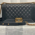 Chanel A67086 Boy Handbag Black Leather Bronze - Default Title - View 1