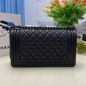 Chanel A67086 Boy Handbag Black Leather Light Black - Default Title - View 2