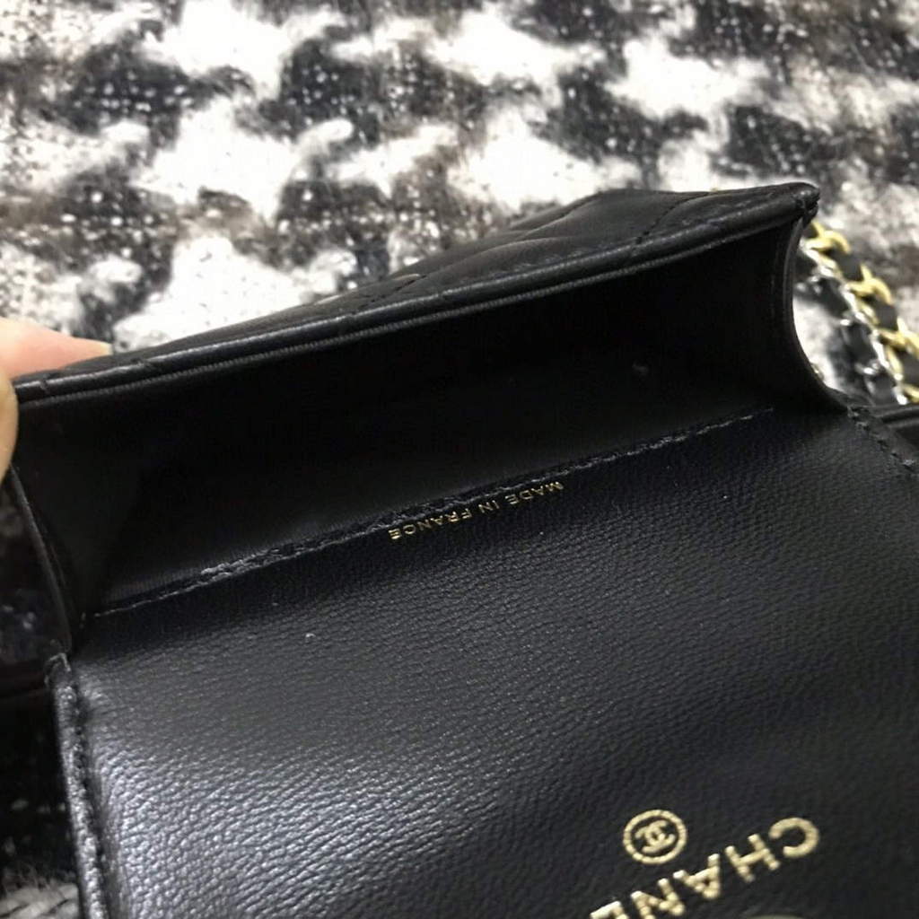 Chanel A68046 Chanel Mini Flap bag Lambskin Black