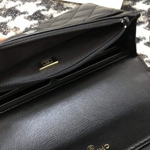 Chanel A68052 Wallet on Chain bag lambskin Imitation Pearls gold Black - Default Title - View 8