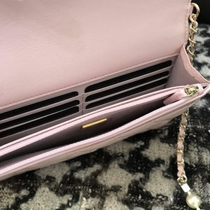 Chanel A68052 Wallet on Chain bag lambskin Imitation Pearls gold Pink - Default Title - View 7
