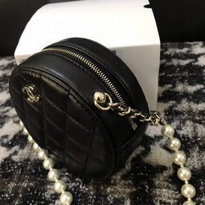 Chanel A68055 Chanel clutch with chain Round Bag Lambskin Black - Default Title - View 5