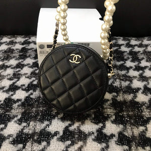 Chanel A68055 Chanel clutch with chain Round Bag Lambskin Black - Default Title - View 7